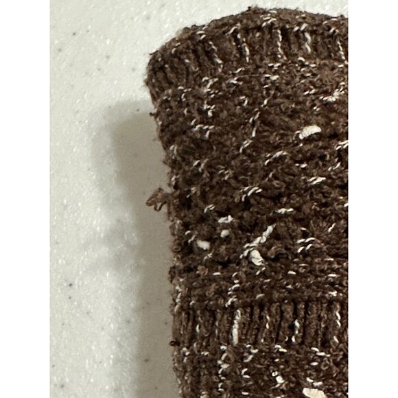 Alfred Dunner Brown Speckled Knit Open Front Cardigan Short Sleeve Tunic Top M - Picture 5 of 5